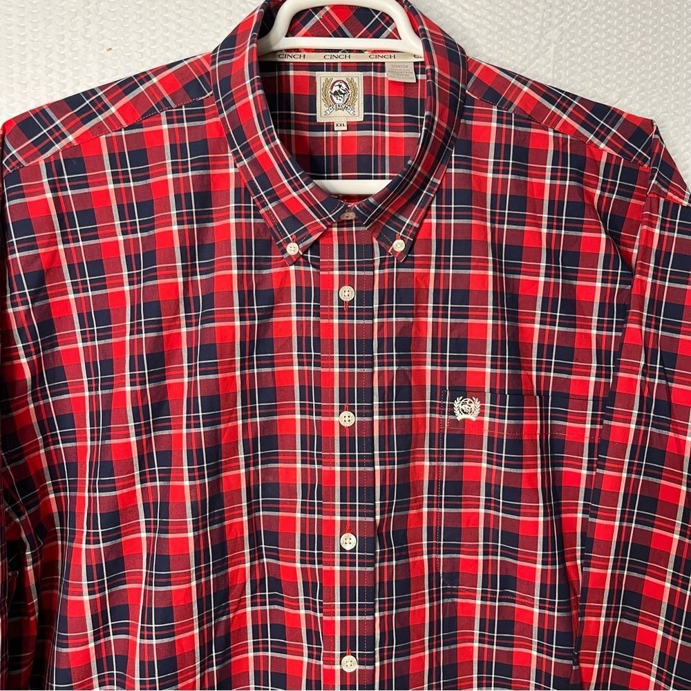 NEW Cinch Red/Blue Plaid Western Button Down Shirt Size XXL